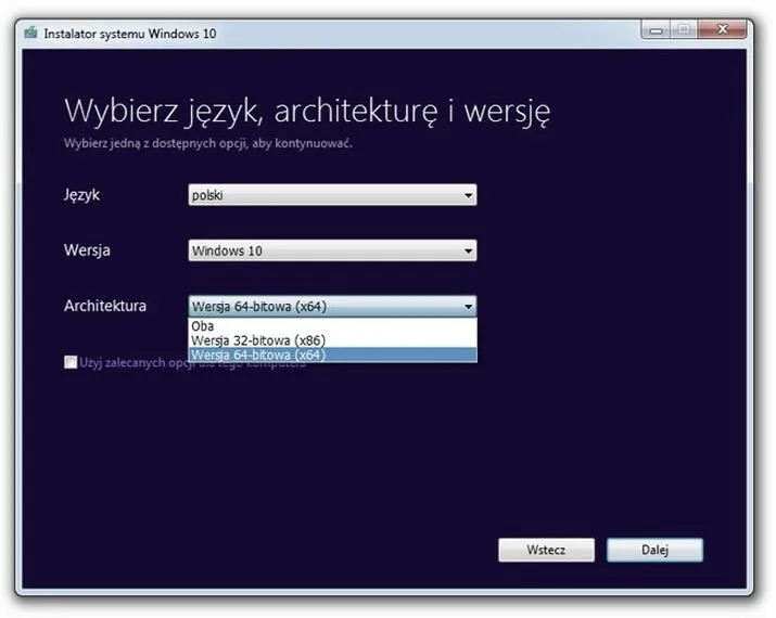 Instalacja Windows 10
