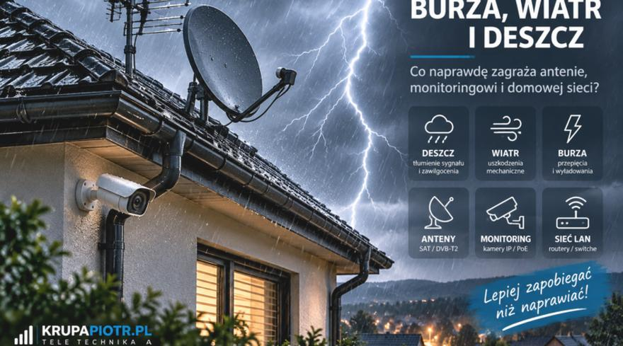 Odbiór sygnału satelitarnego podczas deszczu
