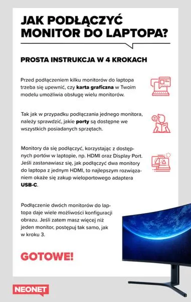 Podłączanie dwóch monitorów