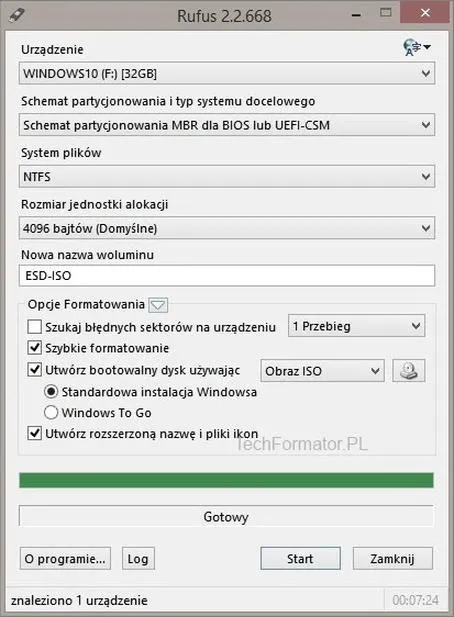Przygotowanie pendrive do instalacji